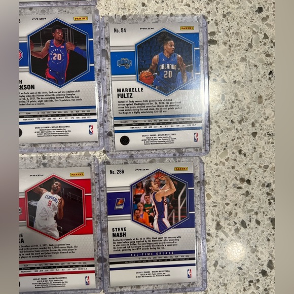 NBA MOSAIC PRIZM CARD LOT OF 7 DEROZAN STEVE NASH IBAKA BOBAN MARCUS SMART - Picture 2 of 4